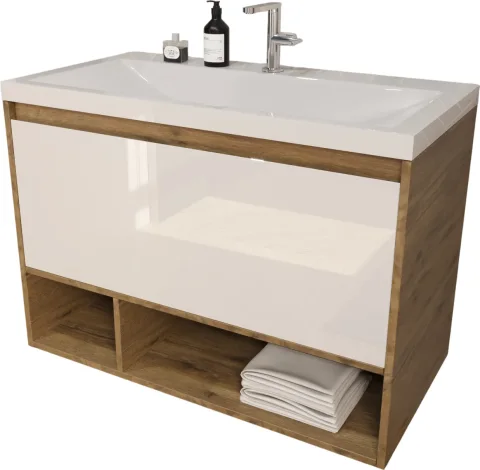 Тумба под умывальник Эстет Monaсo Wood 90х48 1 ящик / ФР-00010684