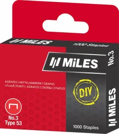 Скобы MILES NO.3-12MM DIY (12мм, тип 53, 1000шт) — фото 3