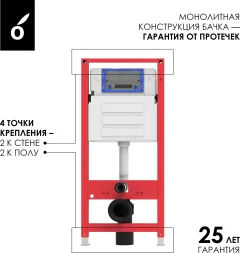 Инсталляция с унитазом подвесным Oliveeka OL-MQ1216R22-CR (хром) — фото 7