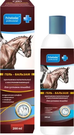 Гель-бальзам для лечения опорно-двигательного аппарата у животных Pchelodar Противовоспалительный и восстанавливающий для суставов лошадей (200мл) — фото 3