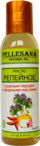 Масло косметическое Pellesana Репейное с красным перцем и эфирными маслами (100мл) — фото 1