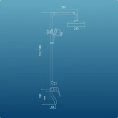 Душевая система со смесителем РМС PL7BL-009DK — фото 9