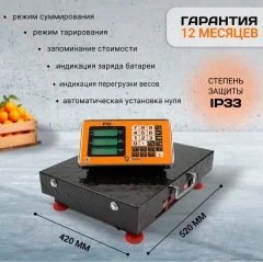 Весы платформенные Shtapler PW 300 42x52 / 71057110 (беспроводные) — фото 10
