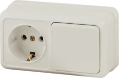 Блок выключатель+розетка INTRO Quadro 2-701-02 / Б0053866 (слоновая кость) — фото 3