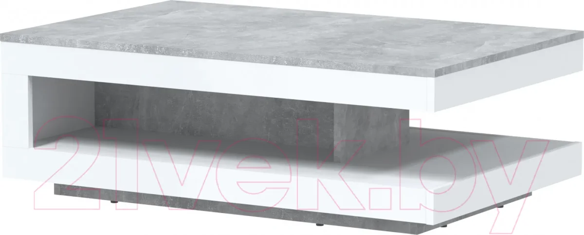 Журнальный столик Interline Quartz QZ-СЖ2 (белый платинум/бетон)