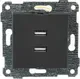 Розетка Mutlusan Rita 2xUSB Type-A 2200-449-0184 (черный матовый) — фото 2