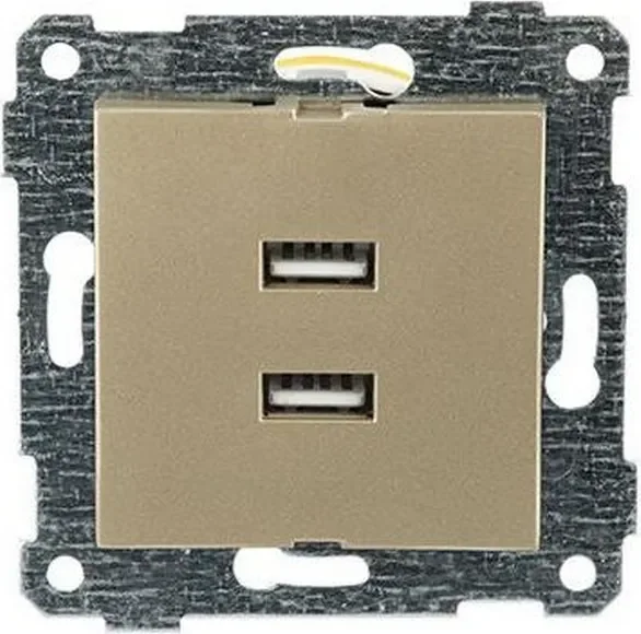 Розетка Mutlusan Rita 2xUSB Type-A 2200-449-0185 (золото доре)