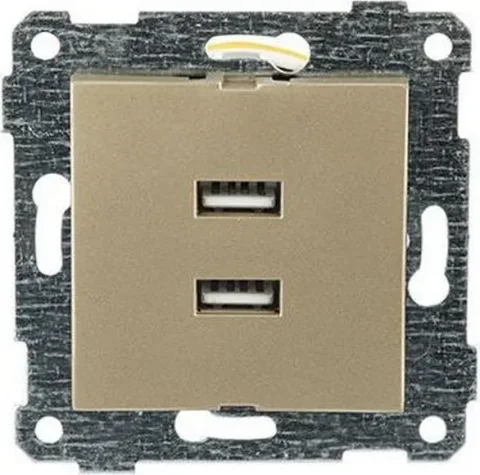 Розетка Mutlusan Rita 2xUSB Type-A 2200-449-0185 (золото доре)