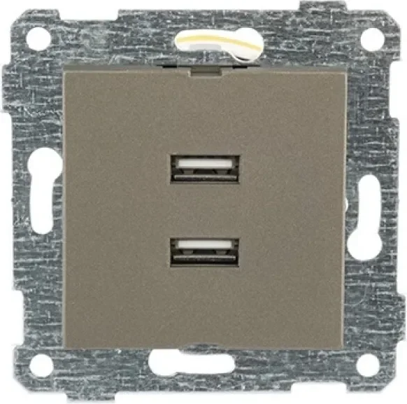 Розетка Mutlusan Rita 2xUSB Type-A 2200-449-0186 (антрацит)