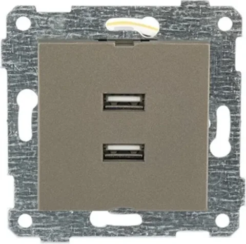 Розетка Mutlusan Rita 2xUSB Type-A 2200-449-0186 (антрацит)