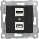 Розетка Mutlusan Rita HDMI + USB Type-A 2200-459-0184 (черный матовый) — фото 2