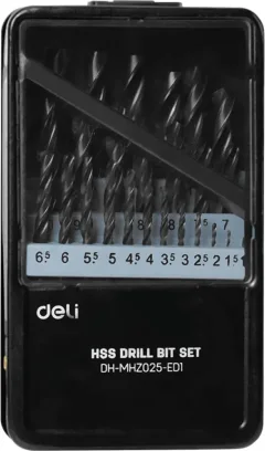 Набор сверл Deli По металлу RS 1-13мм DIN 338 / EDH-MHZ025-ED1 (25шт) — фото 1