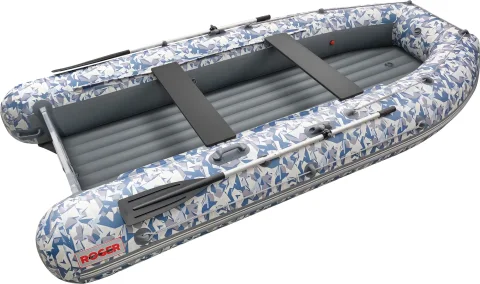 Надувная лодка Roger Boat Sfera 3300 (безконусная, малый киль, битое стекло/серый комби)