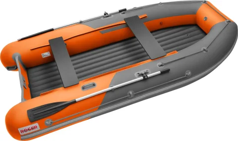 Надувная лодка Roger Boat Sfera 3500 (безконусная, малый киль, графит/оранжевый комби)