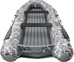 Надувная лодка Roger Boat Sfera 3500 (безконусная, малый киль, серый камуфляж/графит комби) — фото 5