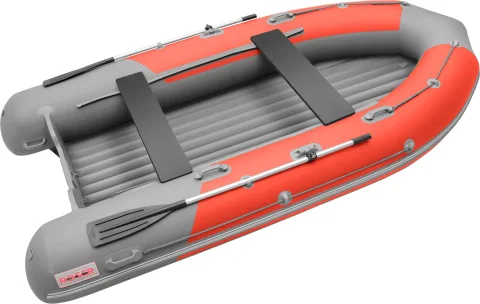 Надувная лодка Roger Boat Sfera 4000 (безконусная, средний киль, красный/серый комби)