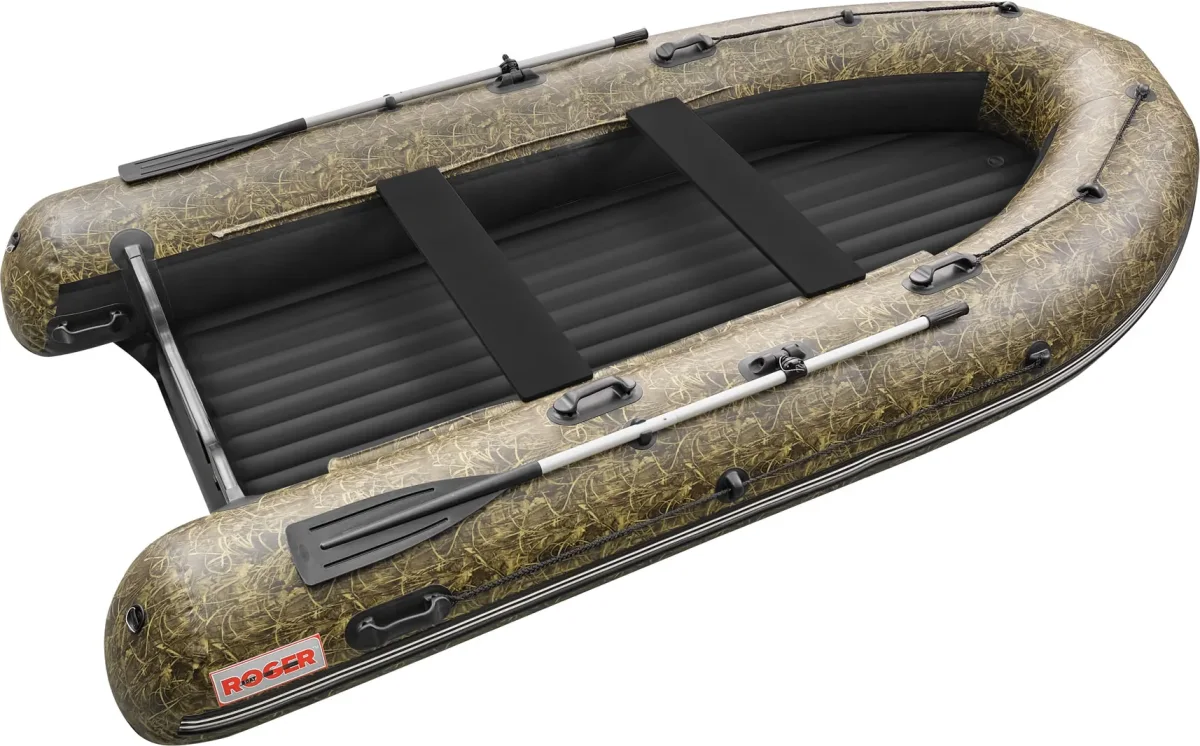 Надувная лодка Roger Boat Sfera 4000 (безконусная, средний киль, камуфляж камыш/черный комби)