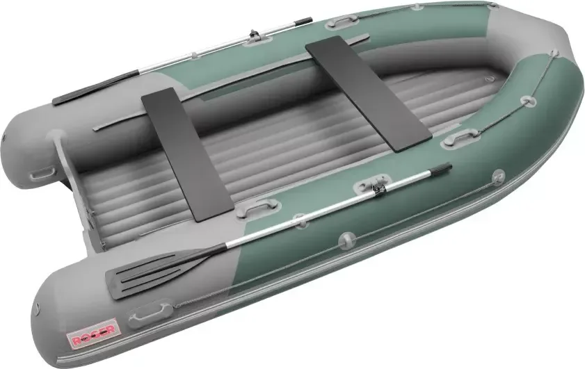 Надувная лодка Roger Boat Sfera 4200 (безконусная, средний киль, зеленый/серый комби)