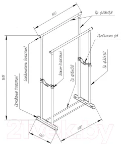 Стойка для одежды Sheffilton SHT-WR4150 (черный/черный муар) — фото 6