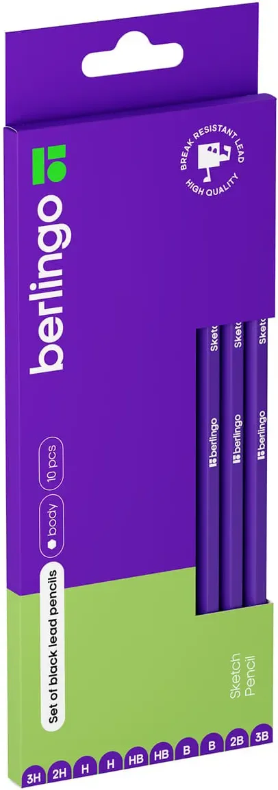Набор простых карандашей Berlingo Sketch Pencil / SP12100 (10шт)