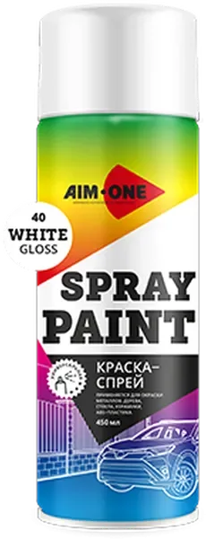 Краска автомобильная AIM-ONE SP-GB40 (450мл, белый глянец) — фото 8