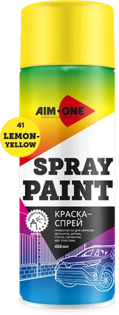 Краска автомобильная AIM-ONE SP-LY41 (450мл, лимонно-желтый) — фото 1