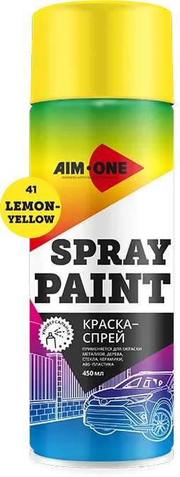 Краска автомобильная AIM-ONE SP-LY41 (450мл, лимонно-желтый)