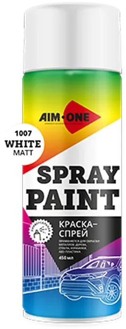 Краска автомобильная AIM-ONE SP-MW1007 (450мл, белый матовый)