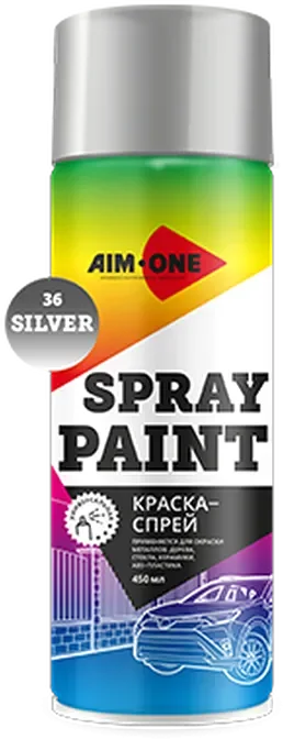 Краска автомобильная AIM-ONE SP-S36 (450мл, серебристый)