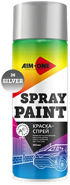 Краска автомобильная AIM-ONE SP-S36 (450мл, серебристый) — фото 8