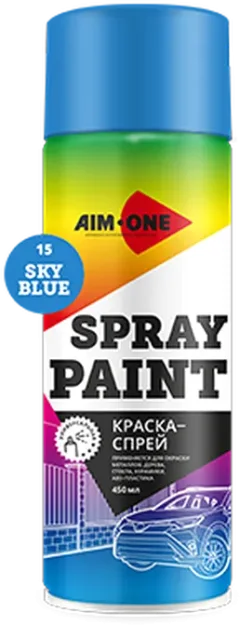 Краска автомобильная AIM-ONE SP-SB15 (450мл, голубой) — фото 1