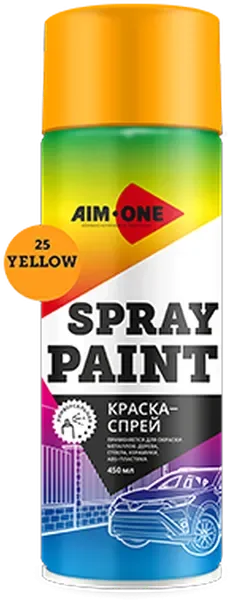 Краска автомобильная AIM-ONE SP-Y25 (450мл, желтый) — фото 6