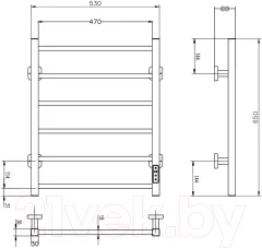 Полотенцесушитель электрический Roxen Square BK-109SW-6T / 11050-5365W — фото 6