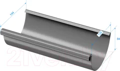 Желоб Docke Stal Premium полукруглый D125 PVJP-1004 (3м, каштан 8017) — фото 2