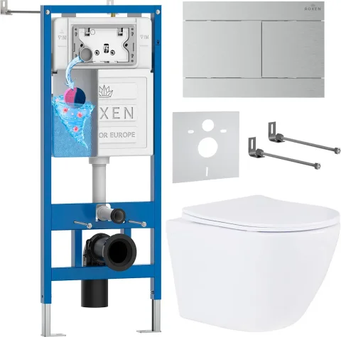Унитаз подвесной с инсталляцией Roxen StounFix Dual Fresh 868579
