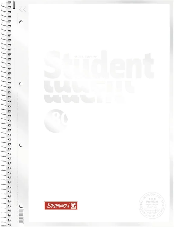 Блокнот Brunnen Student White А4 спираль сбоку / 67 928 300 (80л, клетка)