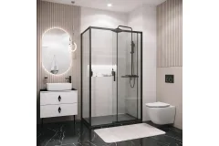Душевая стенка Grossman Style 90x195 / 200.K33.05.90.21.00 (черный матовый, стекло прозрачное) — фото 5