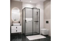 Душевая стенка Grossman Style 90x195 / 200.K33.05.90.21.02 (черный матовый/стекло шиншилла) — фото 3
