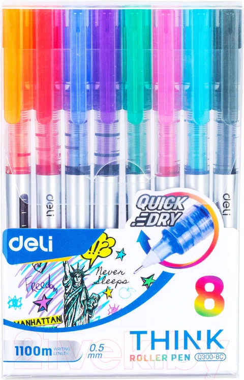 Набор ручек-роллеров Deli Think / Q3008C (8шт.)