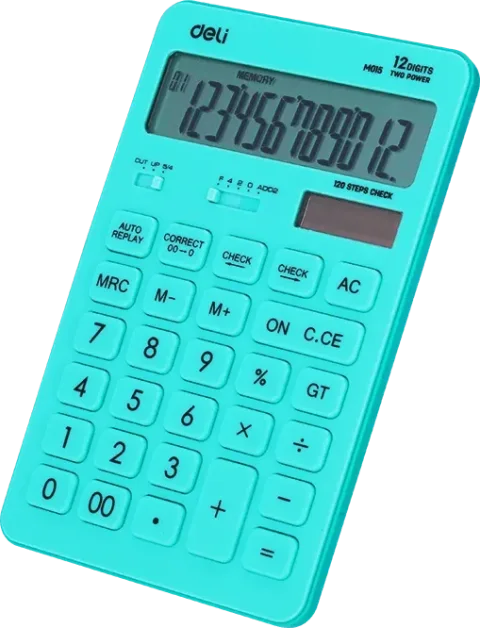 Калькулятор Deli Touch / EM01531 (голубой)
