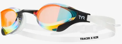 Очки для плавания TYR Tracer-X RZR Racing Mirrored / LGTRXRZM 641 (красный/белый)