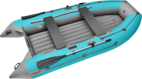 Надувная лодка Roger Boat Trofey 2900 (без киля, бирюзовый/серый комби)