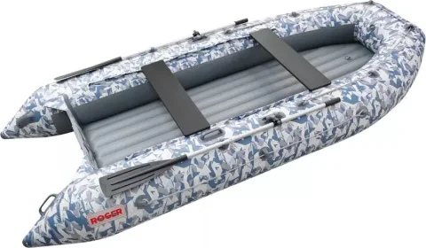 Надувная лодка Roger Boat Trofey 3500 (без киля, битое стекло/серый комби)