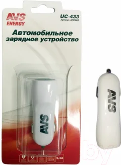 Адаптер питания автомобильный AVS UC-433 / A78700S (2.4А) — фото 2