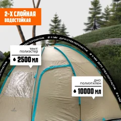 Палатка Coyote Vaal CL-B15 и два спальных мешка Sundays ZC-SB001 (синий) — фото 4