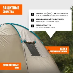 Палатка Coyote Vaal CL-B15 и два спальных мешка Sundays ZC-SB001 (синий) — фото 5