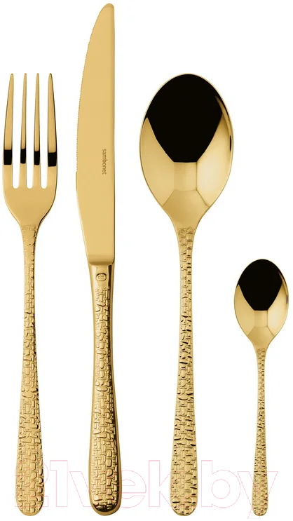 Набор столовых приборов Sambonet Venezia Gold 18/10 PVD / 52765G81 (24пр)