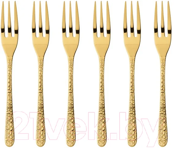 Набор десертных вилок Sambonet Venezia Gold 18/10 PVD / 52765GA5 (6шт)