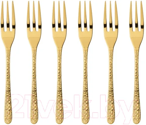 Набор десертных вилок Sambonet Venezia Gold 18/10 PVD / 52765GA5 (6шт)