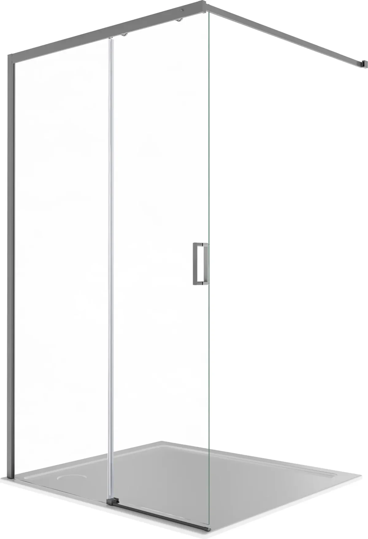 Душевая стенка Aquatek Walk in с держателем 120x200 / AAQ.WISL.120.1GM (оружейная сталь/прозрачное стекло)